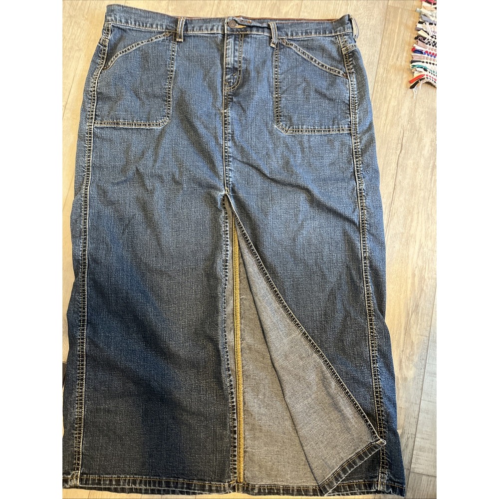 Levis Denim Skirt Womens 18 Dark Wash Long - Picture 1 of 6